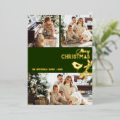 メリークリスマス数々の家族 – 写真金ゴールド 箔シーズンカード (立ち正面)