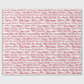 メリークリスマス数々の言語モダンタイポグラフィ ラッピングペーパー (フラット)