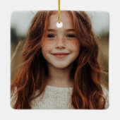 メリークリスマス数々の2枚フォトデザインレッド セラミックオーナメント (裏面)