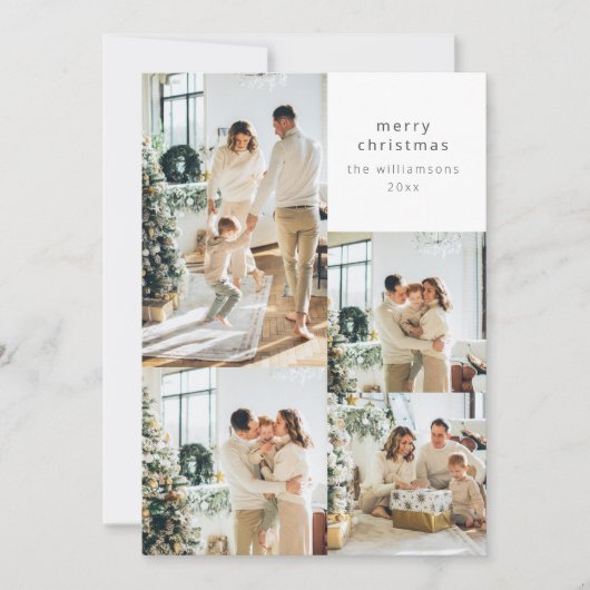 メリークリスマス数々の5フルブリードフォトコラージュ シーズンカード (正面)