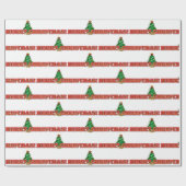 メリークリスマス文字とツリーホモダンリデイ ラッピングペーパー (フラット)