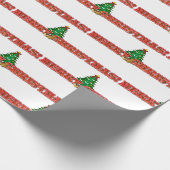 メリークリスマス文字とツリーホモダンリデイ ラッピングペーパー (角)