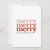 メリークリスマス文字グリーティング赤と白 シーズンカード (正面)