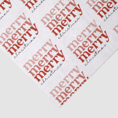 メリークリスマス文字グリーティング赤と白 薄葉紙 (詳細)