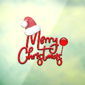 メリークリスマス文字サンタキャップ ウィンドウサイン (シート3)