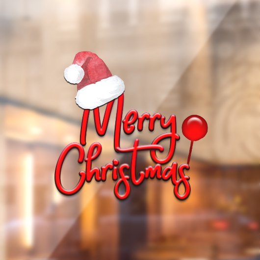 メリークリスマス文字サンタキャップ ウィンドウサイン (シート2)