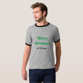 メリークリスマス文字ジョイメンズベーシック Tシャツ (正面フル)