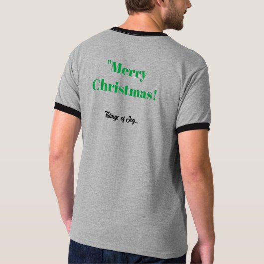 メリークリスマス文字ジョイメンズベーシック Tシャツ (裏面)