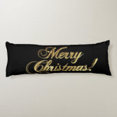 メリークリスマス文字モダンブラック&金ゴールド ボディピロー (裏面)