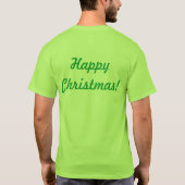 メリークリスマス文字名サンタギフト印刷ベーシック Tシャツ (裏面)