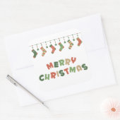 メリークリスマス文字季節の靴下ガーランド スクエアシール (封筒)