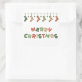 メリークリスマス文字季節の靴下ガーランド スクエアシール (バッグ)