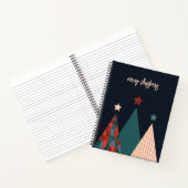 メリークリスマス文字抽象芸術クリスマスツリー ノートブック (内部)