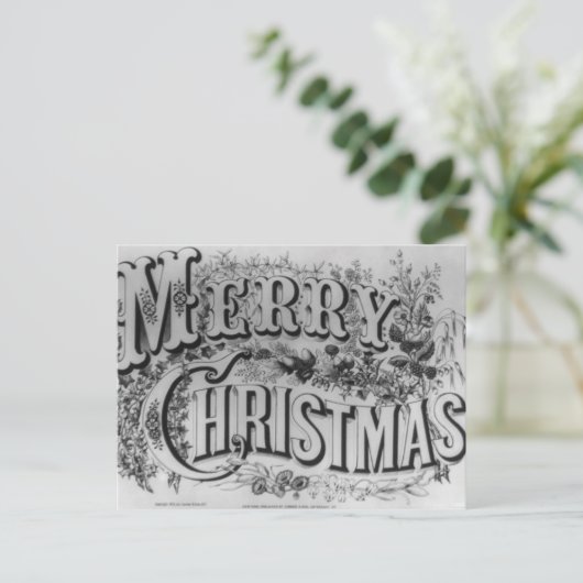 メリークリスマス文字 シーズンポストカード (スタンド正面)