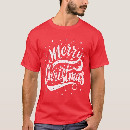 メリークリスマス文字 Tシャツ (正面)