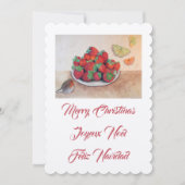 メリークリスマス料理と母 招待状 (正面)