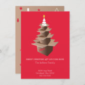 メリークリスマス新しい家の動きのお知らせ シーズンカード (正面/裏面)