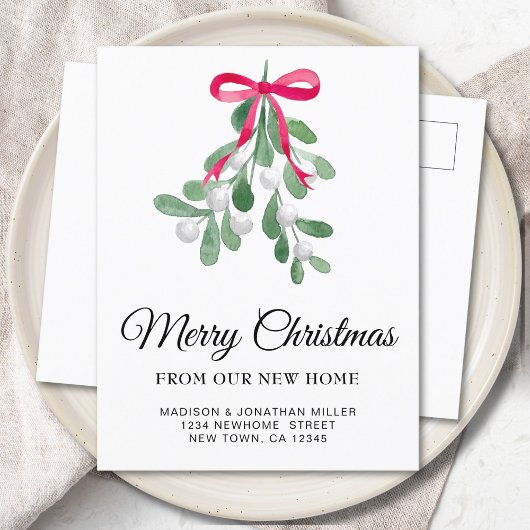 メリークリスマス新住宅引越し案内 案内ポストカード