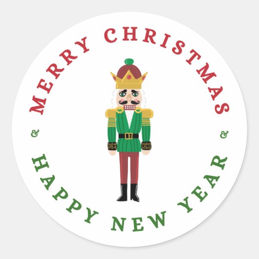 メリークリスマス新年くるみ割りシール ラウンドシール (正面)