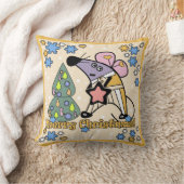 メリークリスマス新年のシンボルマウスかわいい クッション (ブランケット)