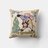 メリークリスマス新年のシンボルマウスかわいい クッション (裏面)