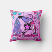 メリークリスマス新年のシンボルマウスかわいい クッション (裏面)