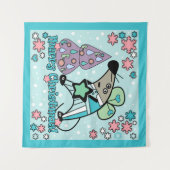 メリークリスマス新年のシンボルマウスかわいい タペストリー (正面(横))