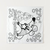 メリークリスマス新年のシンボルマウスかわいい タペストリー (正面(横))