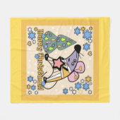 メリークリスマス新年のシンボルマウスかわいい フリースブランケット (正面(横))