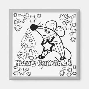 メリークリスマス新年のシンボルマウスかわいい マグネット
