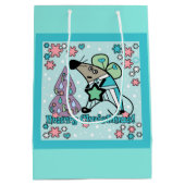 メリークリスマス新年のシンボルマウスかわいい ミディアムペーパーバッグ (裏面)