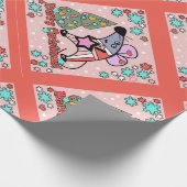 メリークリスマス新年のシンボルマウスかわいい ラッピングペーパー (角)