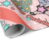 メリークリスマス新年のシンボルマウスかわいい ラッピングペーパー (ロールコーナー)