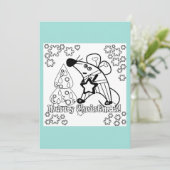 メリークリスマス新年のシンボルマウスかわいい 招待状 (スタンド正面)