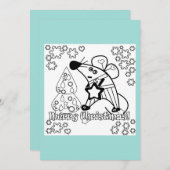 メリークリスマス新年のシンボルマウスかわいい 招待状 (正面/裏面)