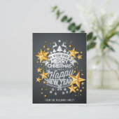 メリークリスマス新年の写真希望金ゴールド星 シーズンポストカード (スタンド正面)