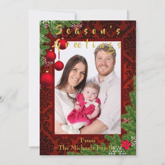 メリークリスマス新年の挨拶フォトダマスク シーズンカード (正面)