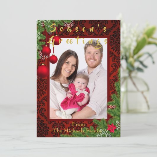 メリークリスマス新年の挨拶フォトダマスク シーズンカード (スタンド正面)