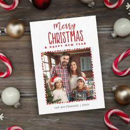 メリークリスマス新年キャンディーケーン写真 シーズンカード