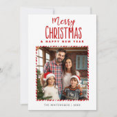 メリークリスマス新年キャンディーケーン写真 シーズンカード (正面)