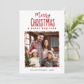 メリークリスマス新年キャンディーケーン写真 シーズンカード (スタンド正面)