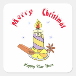 メリークリスマス新年 スクエアシール