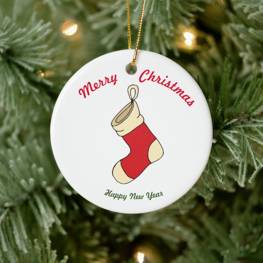 メリークリスマス新年 セラミックオーナメント (ツリー)