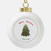 メリークリスマス新年 セラミックボールオーナメント (正面)