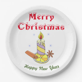 メリークリスマス新年 ペーパープレート