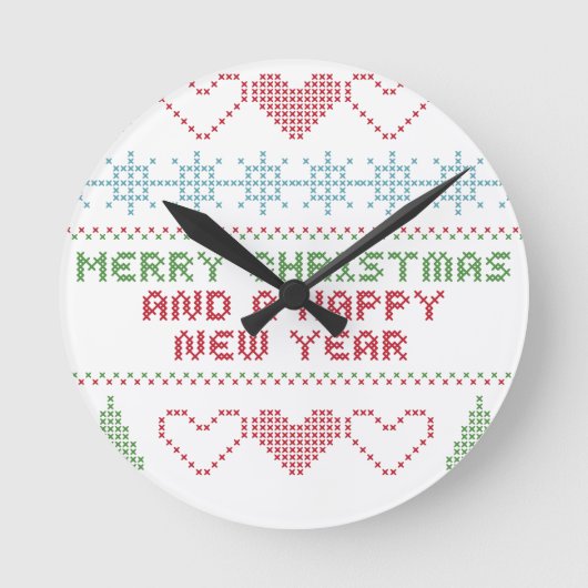 メリークリスマス新年 ラウンド壁時計 (正面)
