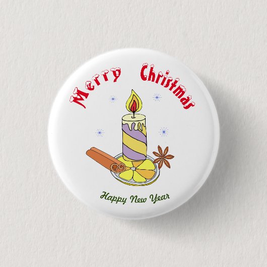 メリークリスマス新年 缶バッジ (正面)