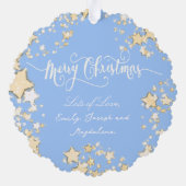 メリークリスマス新生児少年 オーナメントカード (裏面)