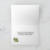 メリークリスマス新祖父母金ゴールドオーナメント シーズンカード (内部)