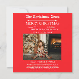 メリークリスマス新聞家族の写真 シーズンカード